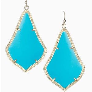 Kendra Scott Alexandra turquoise earrings. 14K G